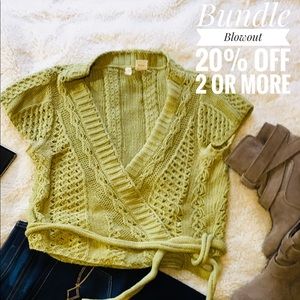 Anthropologie cropped wrap sweater